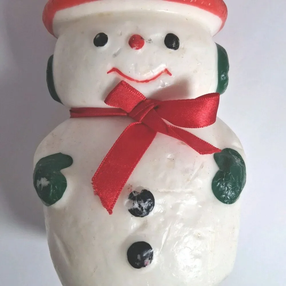 Vintage Snowman Christmas Candle Large 8